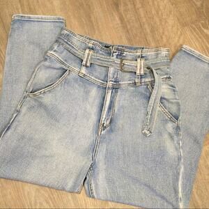 Forever 21 Super Hi-Rise belted denim jeans juniors L